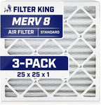 Filter King 25x25x1 Air Filter | 3-PACK | MERV 8 | HVAC Pleated AC Furnace by FilterKing