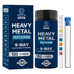 9 Way Heavy Metals Water Test Strips, 100ct Home Water Testing Kit by DIPSTIK