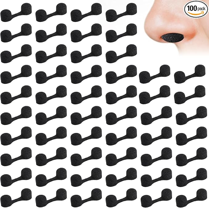100 Pieces Nose Plug Filter Disposable Nose Dust Filters Bulk Sponge Nostril by Unknown