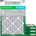 Filterbuy 20x25x2 Air Filter MERV 8 Essential Dust & Allergy Defense, by Filterbuy