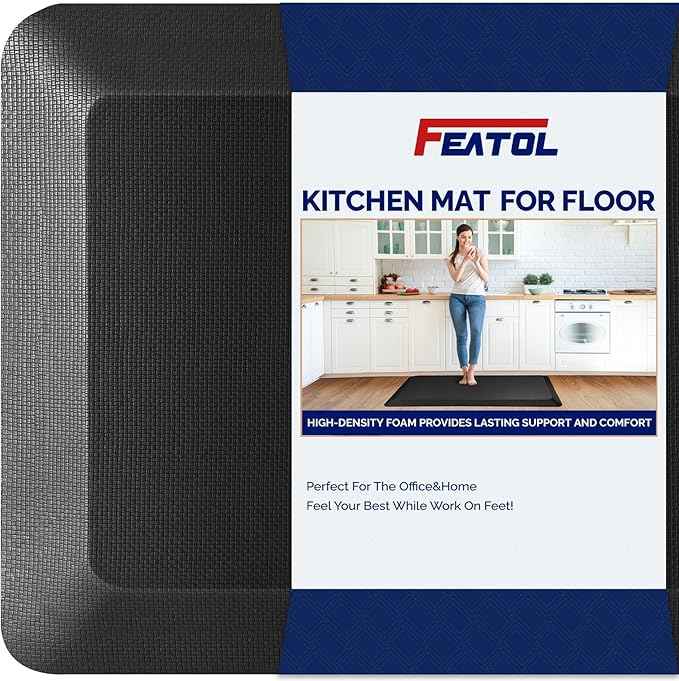 FEATOL Anti Fatigue Mat for Standing, 9/10 Extra Thick Ergonomic Standing Desk