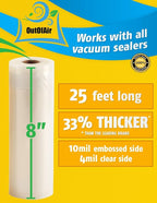 8" x 25' Rolls - Pack of 2 - OutOfAir Vacuum Sealer Rolls. Works - Image 8