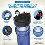 Max Water Whole House 20" x4.5" Purple Clear WH Water Filter Housing 1 inch - Image 3