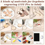 Tondiamo 122 Pcs Laser Engraving Blanks Keychains Bulk Laser Cutting Engraving - Image 3