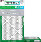 Filterbuy 20x30x1 Air Filter MERV 8 Essential Dust & Allergy Defense, by Filterbuy