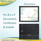 Langdon House 8.5x11 Certificate Frames Set Distinguished Edging - Image 3