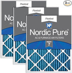 Nordic Pure 14x30x1 Pleated MERV 7 Air Filters 3 Pack by NordicPure