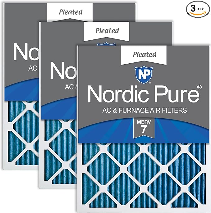 Nordic Pure 14x30x1 Pleated MERV 7 Air Filters 3 Pack by NordicPure