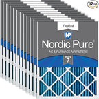 Nordic Pure 18x24x1 Pleated MERV 7 Air Filters 12 Pack by NordicPure