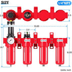 TAILONZ PNEUMATIC 0-150PSI 1/4 Inch NPT Red Industrial Grade 4 Stage Air Drying - Image 2