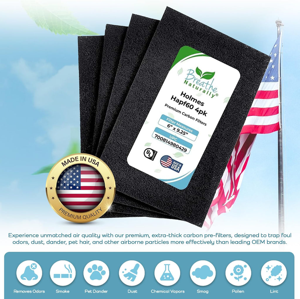 Breathe Naturally - Hapf600 HEPA Carbon Filter Replacement for Holmes