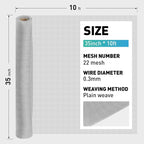 304 Stainless Steel Mesh Window Screen Roll, 35IN x 10FT Silver Metal Window - Image 3