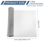 uxcell 20 Mesh 79" x 16" Woven Wire Mesh, 304 Stainless Steel Air Vent Filter - Image 2