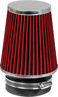 RED 3.5" 89 mm Inlet Narrow Air Cone Replacement Performance Washable Clamp-On by RtunesRacing