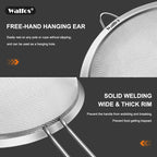 Walfos 6.3 Inch Fine Mesh Strainer, Premium Stainless Steel Sieve and Sifter - Image 3