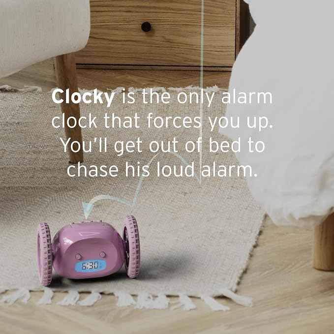 CLOCKY Alarm Clock on Wheels – Loud Rolling Alarm Clock