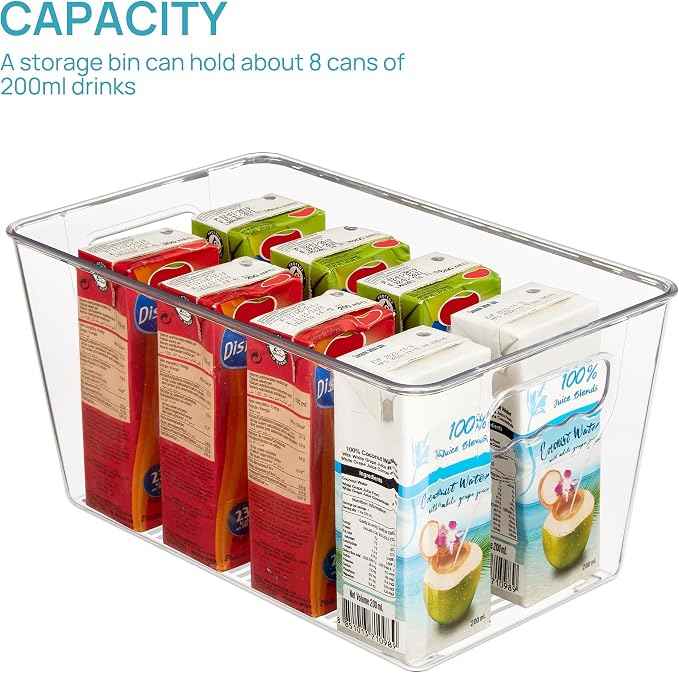 Vtopmart Clear Plastic Storage Bins, Countertops, Freezer Organization