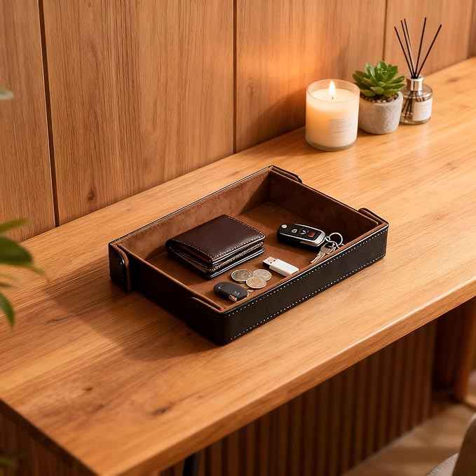 Valet Tray Desktop Storage Organizer Catchall Tray