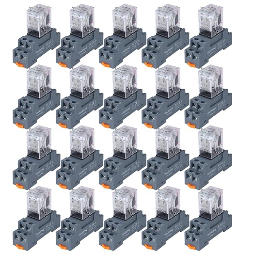 20PCS Electromagnetic Power Relay, 8-Pin 10 AMP 12V DC Relay Coil by VAMRONE