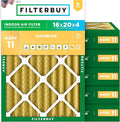 Filterbuy 16x20x4 Air Filter MERV 11 Superior Pet & Allergy Defense, by Filterbuy