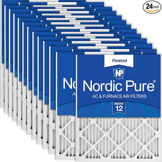 Nordic Pure 18x24x1 Pleated MERV 12 Air Filters 24 Pack by NordicPure
