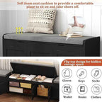 HOMEFORT 41.3" Shoe Bench with Lift Top Storage, Entryway Bench with Cushioned