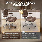 47“ x 40” Beveled Edge Glass Chair Mat