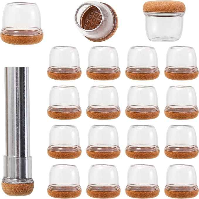 16Pcs Small Silicone Chair Leg Caps 1 1/4 inch, Furniture Pads