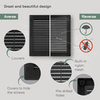 Vent Systems 6" x 6" Black Plastic Soffit Vent Cover - Image 3
