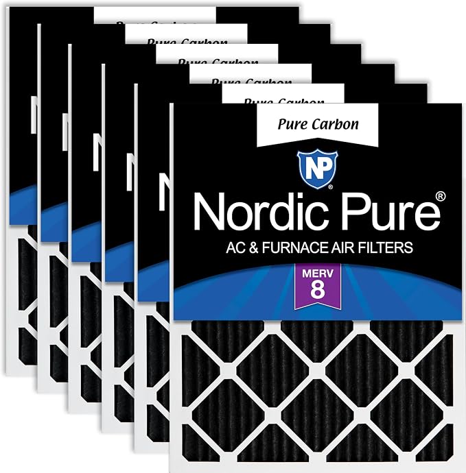 Nordic Pure 20x20x1 Pure Carbon Pleated Odor Reduction Furnace Air Filters 6 by NordicPure