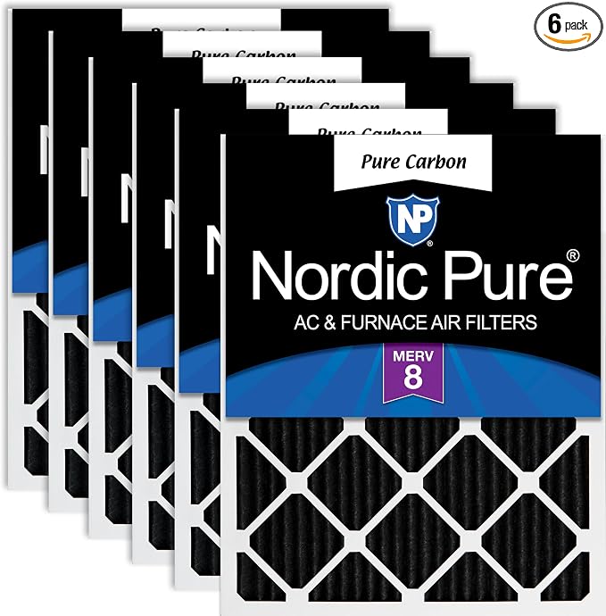 Nordic Pure 16x30x1 Pure Carbon Pleated Odor Reduction Furnace Air Filters 6 by NordicPure