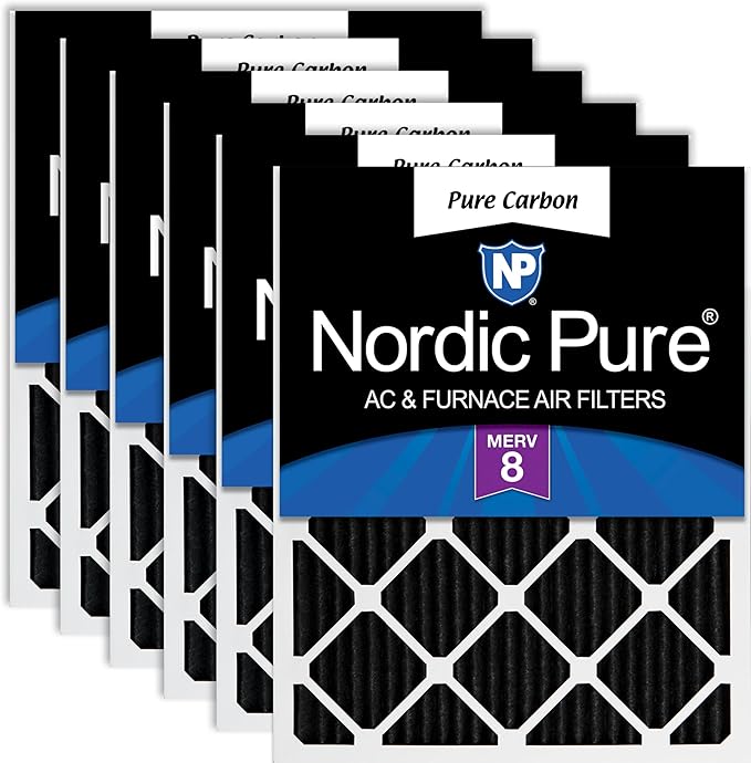 Nordic Pure 14x20x1 Pure Carbon Pleated Odor Reduction Furnace Air Filters 6 by NordicPure