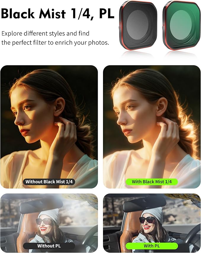 Black Mist 1/4 Filter for Insta360 Ace Pro2, Cinematic Diffusion Filter - Image 4