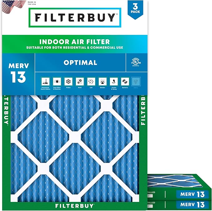 Filterbuy 18x24x1 Air Filter MERV 13 Optimal Smoke & Allergy Defense, by Filterbuy
