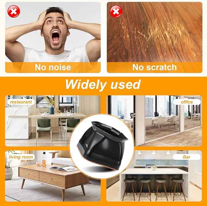 CHUNZEXI 24 Pack Square Chair Leg Floor Protectors
