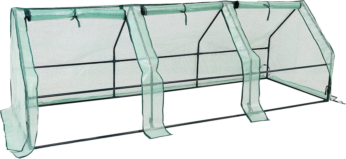 Sunnydaze Outdoor Portable Mini Cloche Greenhouse with 3 Zipper Doors