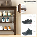 Shoe Bench Storage Rubberwood, Entryway Bench - Image 8
