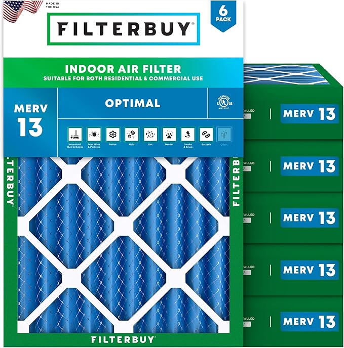Filterbuy 20x23x4 Air Filter MERV 13 Optimal Smoke & Allergy Defense, by Filterbuy