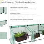 Sunnydaze Outdoor Portable Mini Cloche Greenhouse with 3 Zipper Doors