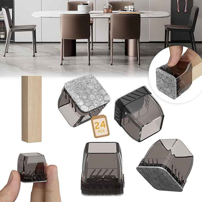 24PCS Extra Small Chair Leg Floor Protectors, Furniture Sliders, Chair Leg