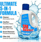 5-in-1 Hot Tub Chemicals – Spa Weekly Enzyme Cleaner & Clarifier, Scum Line - Image 2