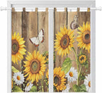 Farmhouse Sunflowers Living Room Curtains 84 Inch Length, Window Curtains Tab by Unknown