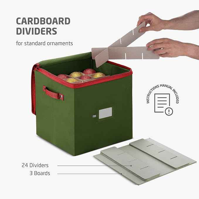 ZOBER Christmas Ornament Storage Box