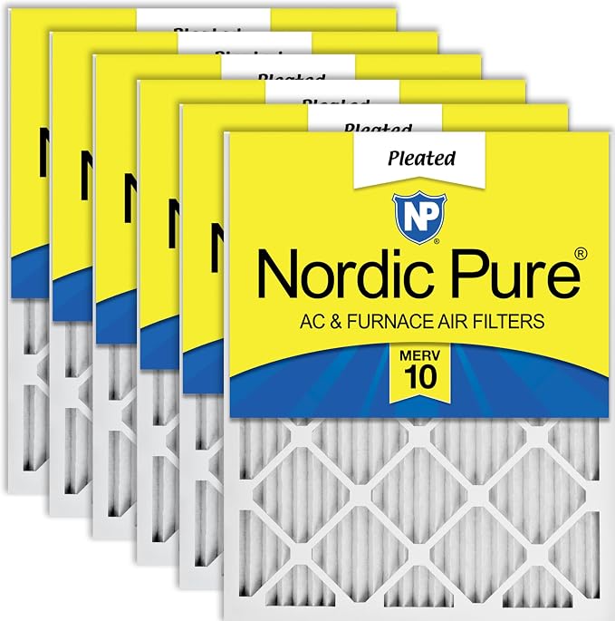 Nordic Pure 20x30x1 Pleated MERV 10 Air Filters 6 Pack by NordicPure
