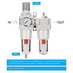 NANPU 1" NPT Compressed Air Filter Regulator Lubricator Combo Water/Oil Trap - Image 4