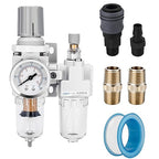 NANPU 1/4" NPT Compressed Air Filter Regulator Lubricator Combo Water/Oil Trap by NANPU