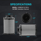 iPower 4 Inch 195 CFM Inline Fan Circulation Vent Blower, Upgrade 4" Air Carbon - Image 3