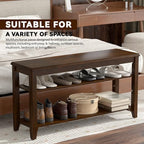 Shoe Bench Storage Rubberwood, Entryway Bench - Image 6
