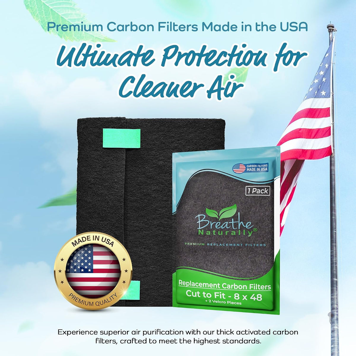 Breathe Naturally Universal Cut To Fit Carbon Activated Air Filter