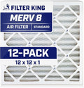 Filter King 12x12x1 Air Filter | 12-PACK | MERV 8 HVAC Pleated A/C Furnace by FilterKing